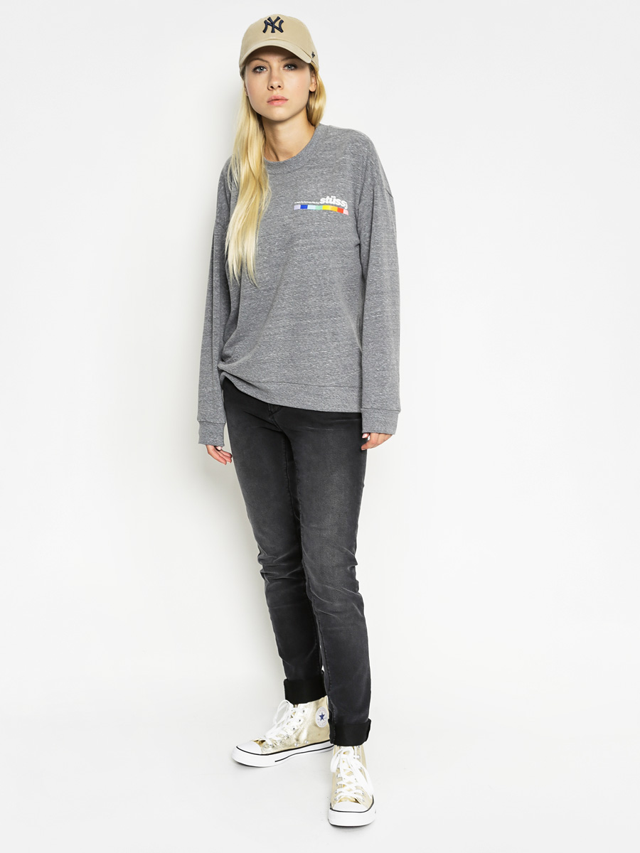 Stussy Mikina Color Bar Classic Crew Wmn (grey heather)