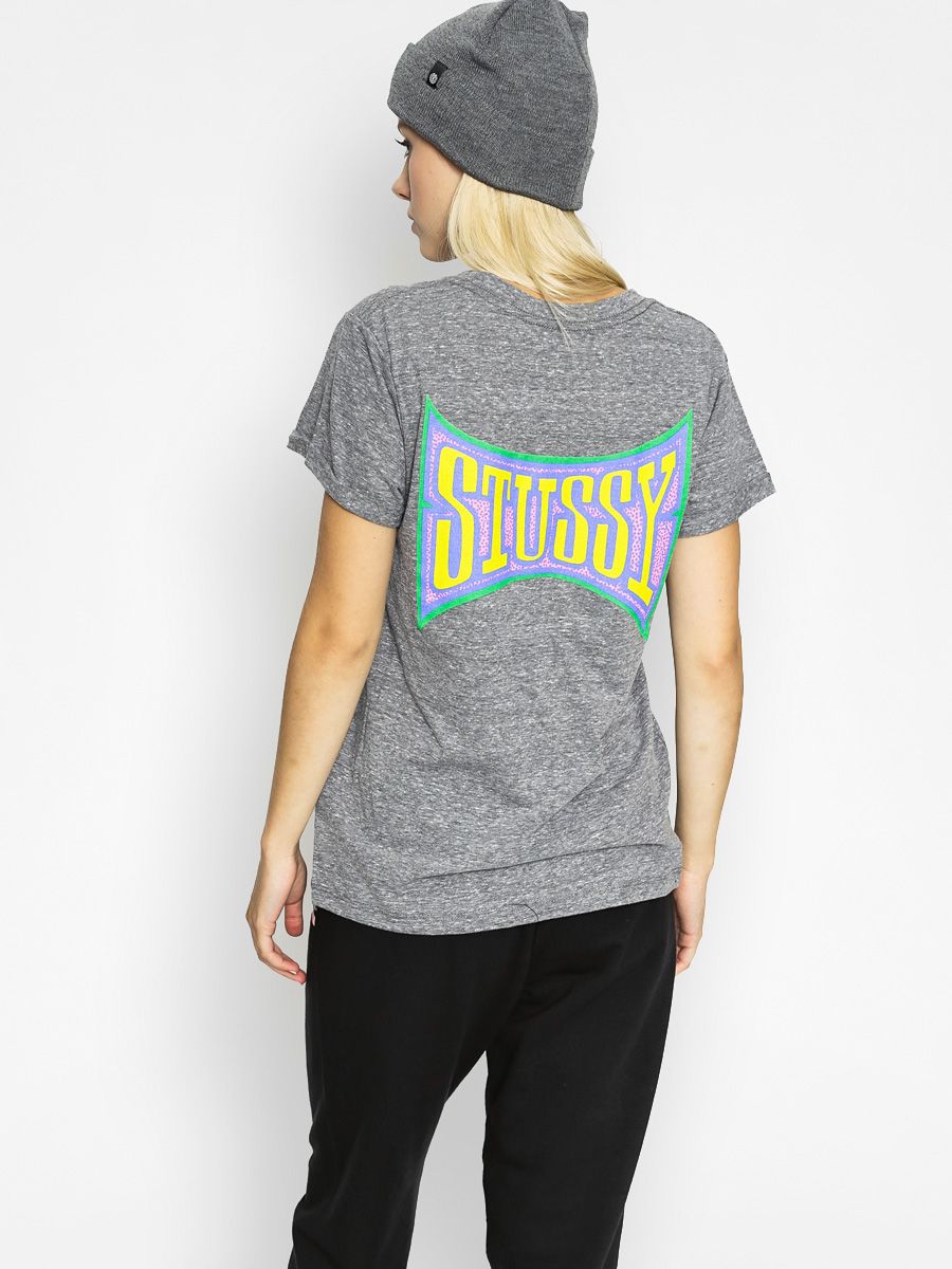 Tričko Stussy Old Skool Cuff Wmn (grey heather)