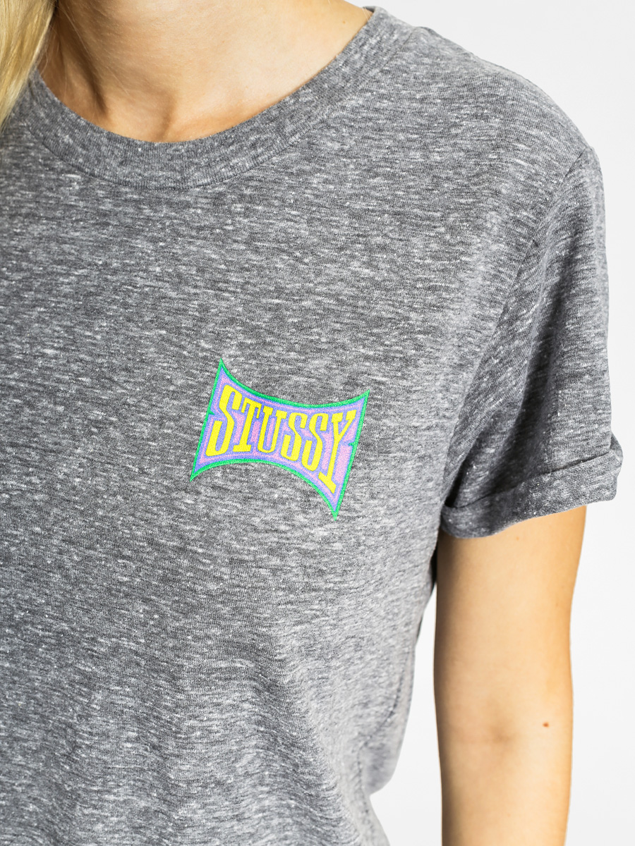 Tričko Stussy Old Skool Cuff Wmn (grey heather)