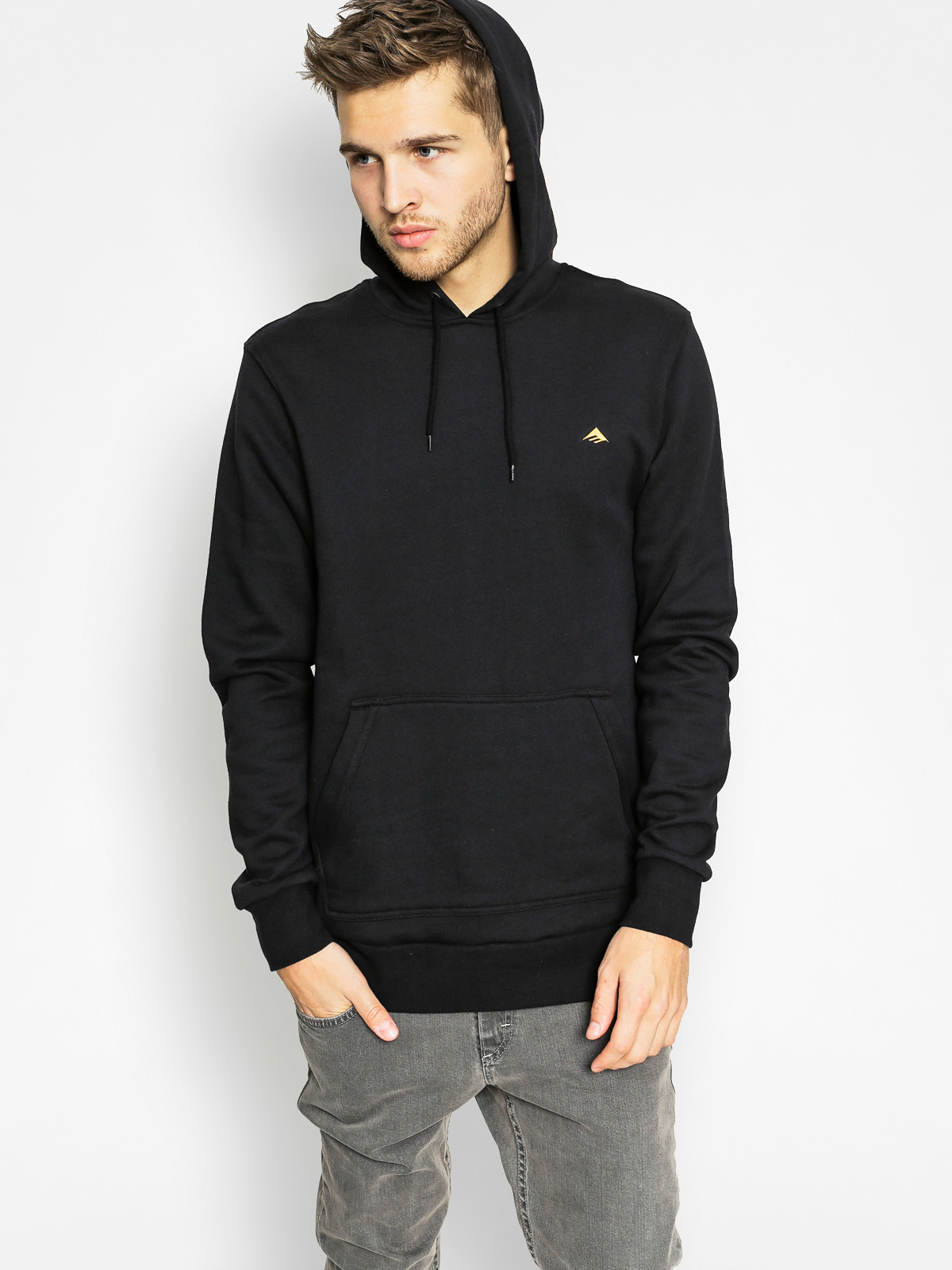 Mikina s kapucí Emerica Triangle 2 HD (black/gold)