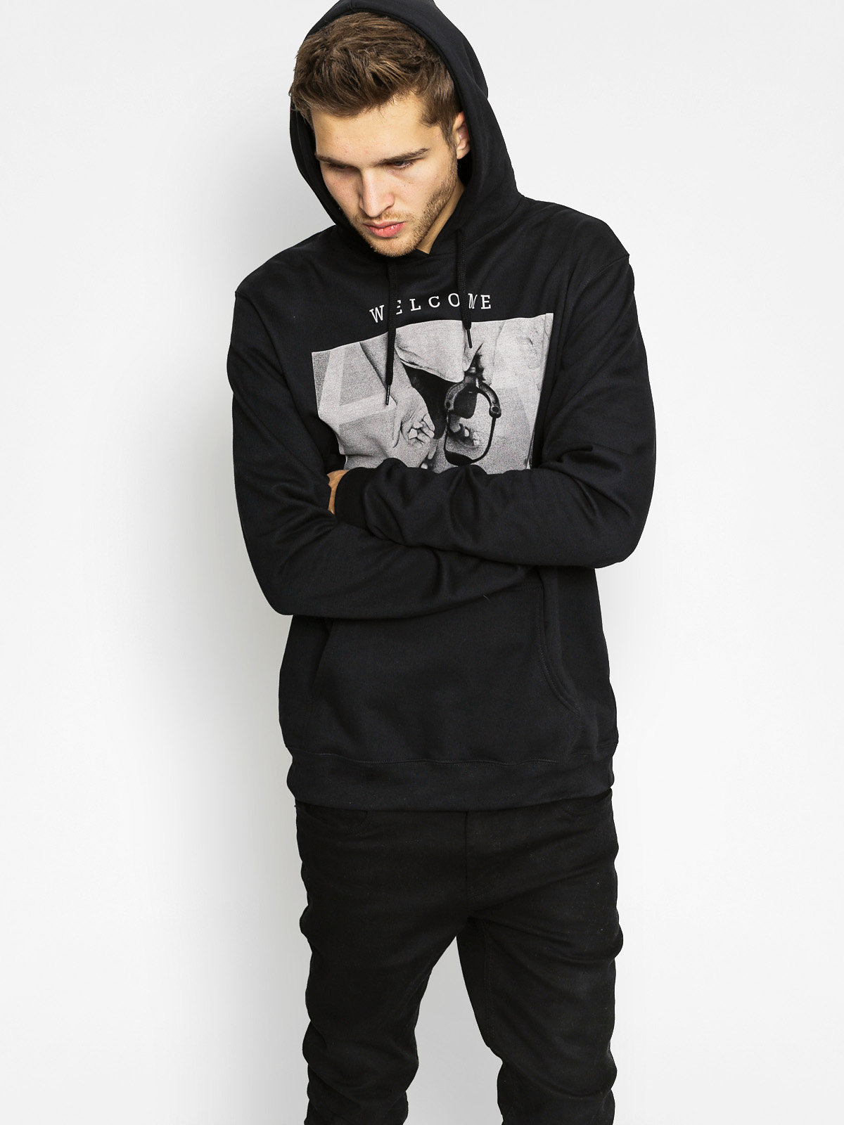 Mikina s kapucí Iriedaily Neighbourhood HD (black)