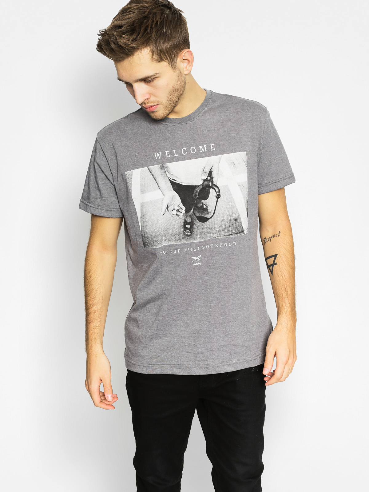 Iriedaily Tričko Neighbourhood (charc mel)