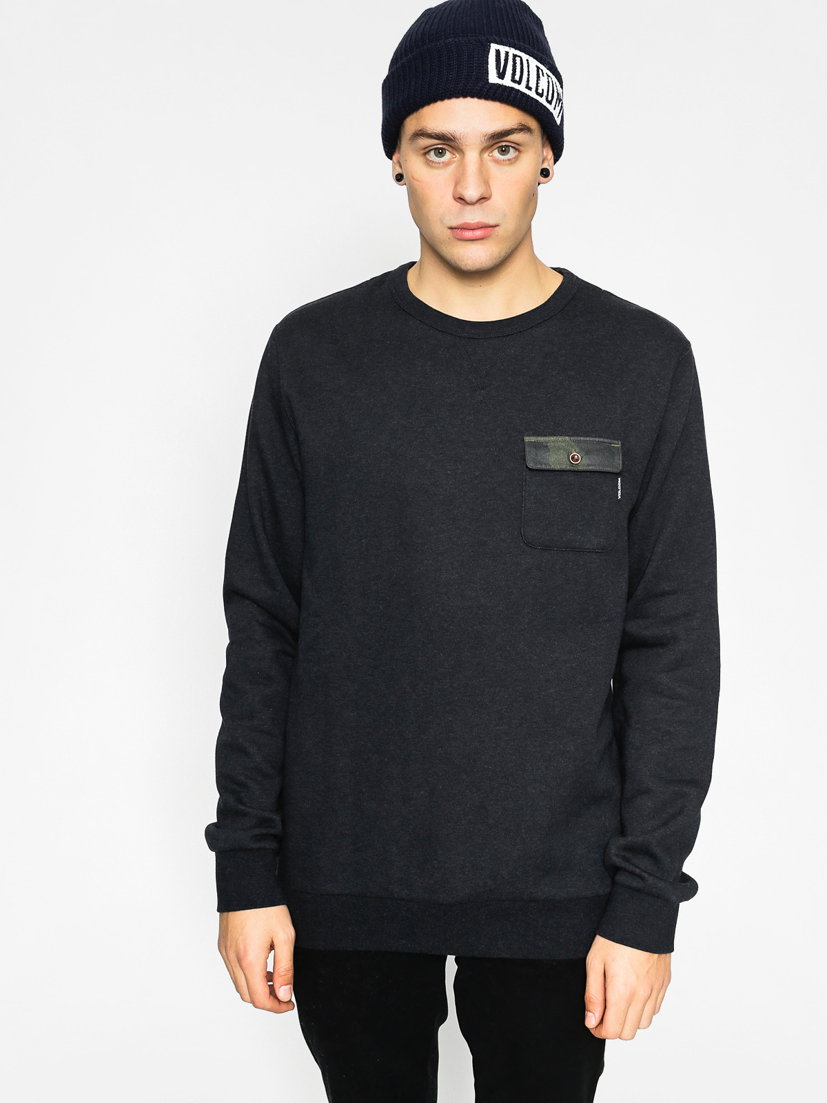 Volcom Mikina Floki Crew (blk)