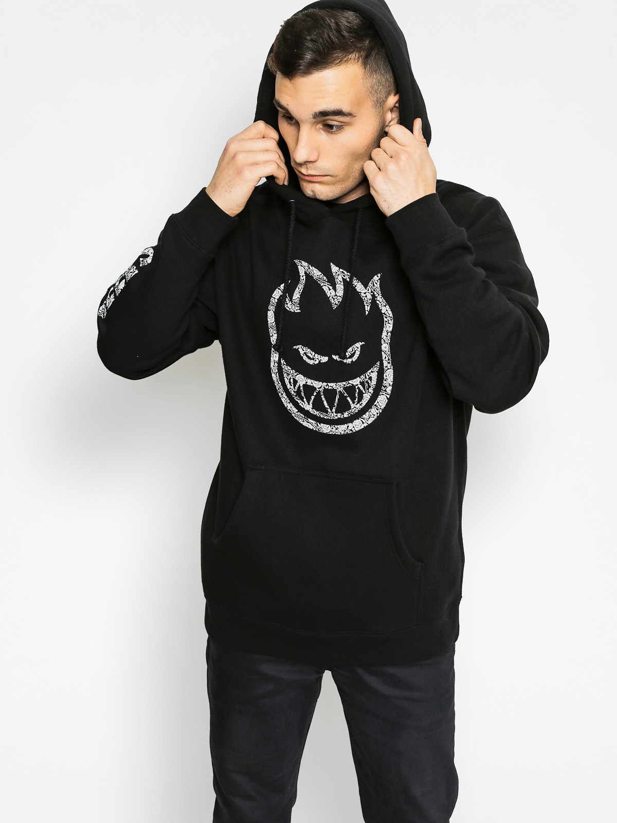 Mikina s kapucí Spitfire Bighead Slv Psl HD (black)