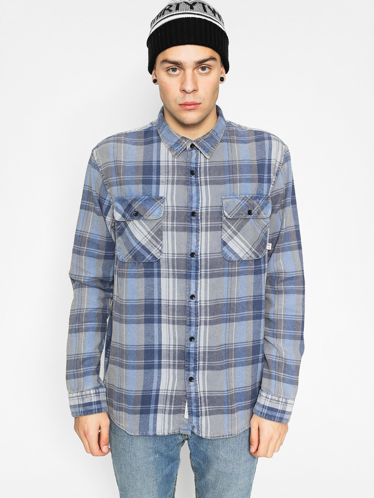 Košile Quiksilver Happy LS (navy/light grey)