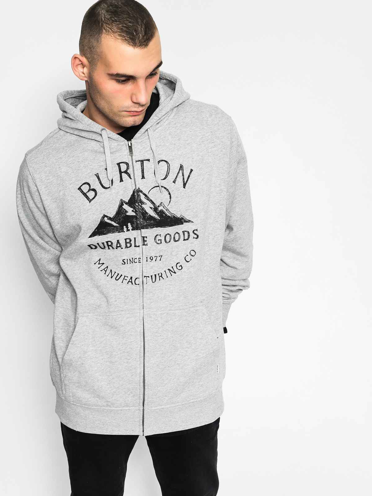 Burton Mikina s kapucí Overlook Fz ZHD (gray heather)