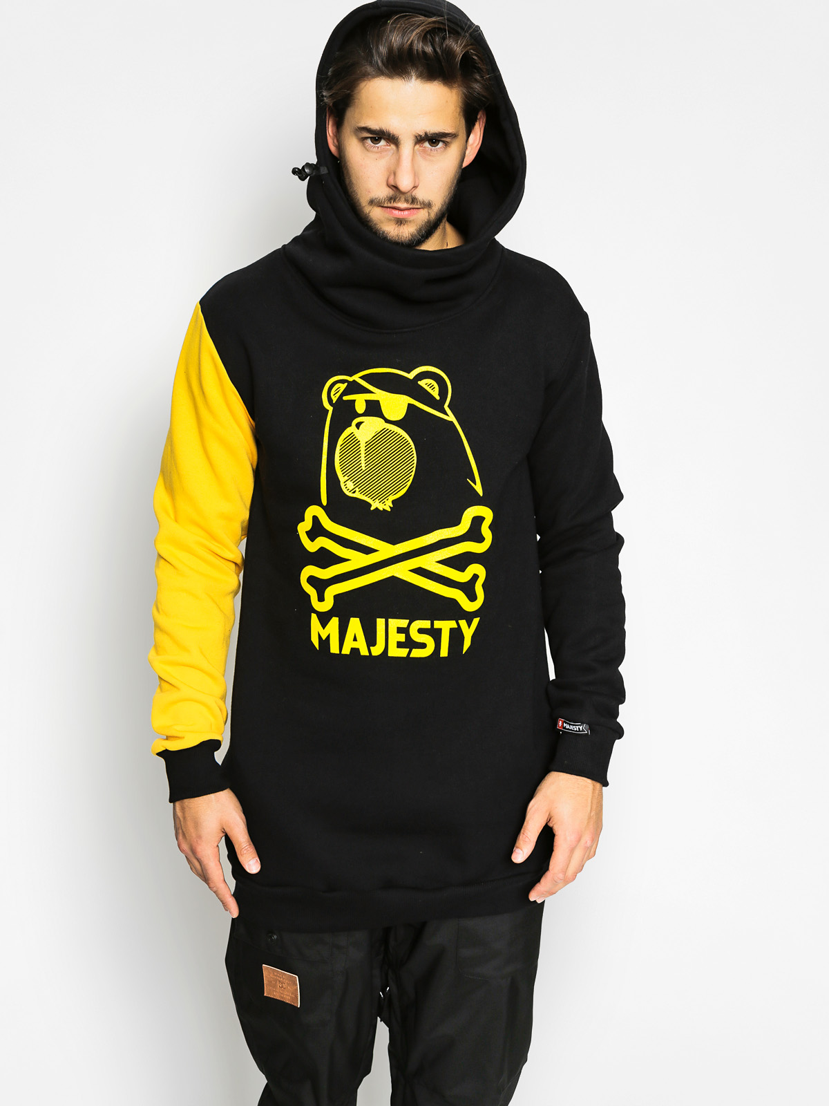 Mikina s kapucí Majesty Swagger HD (black/yellow)