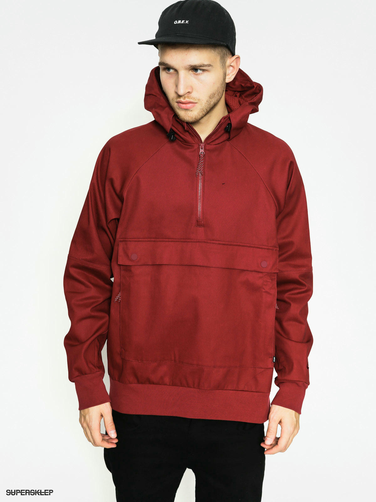 Nike SB Bunda Everett Anorak vinov ervena burgundy