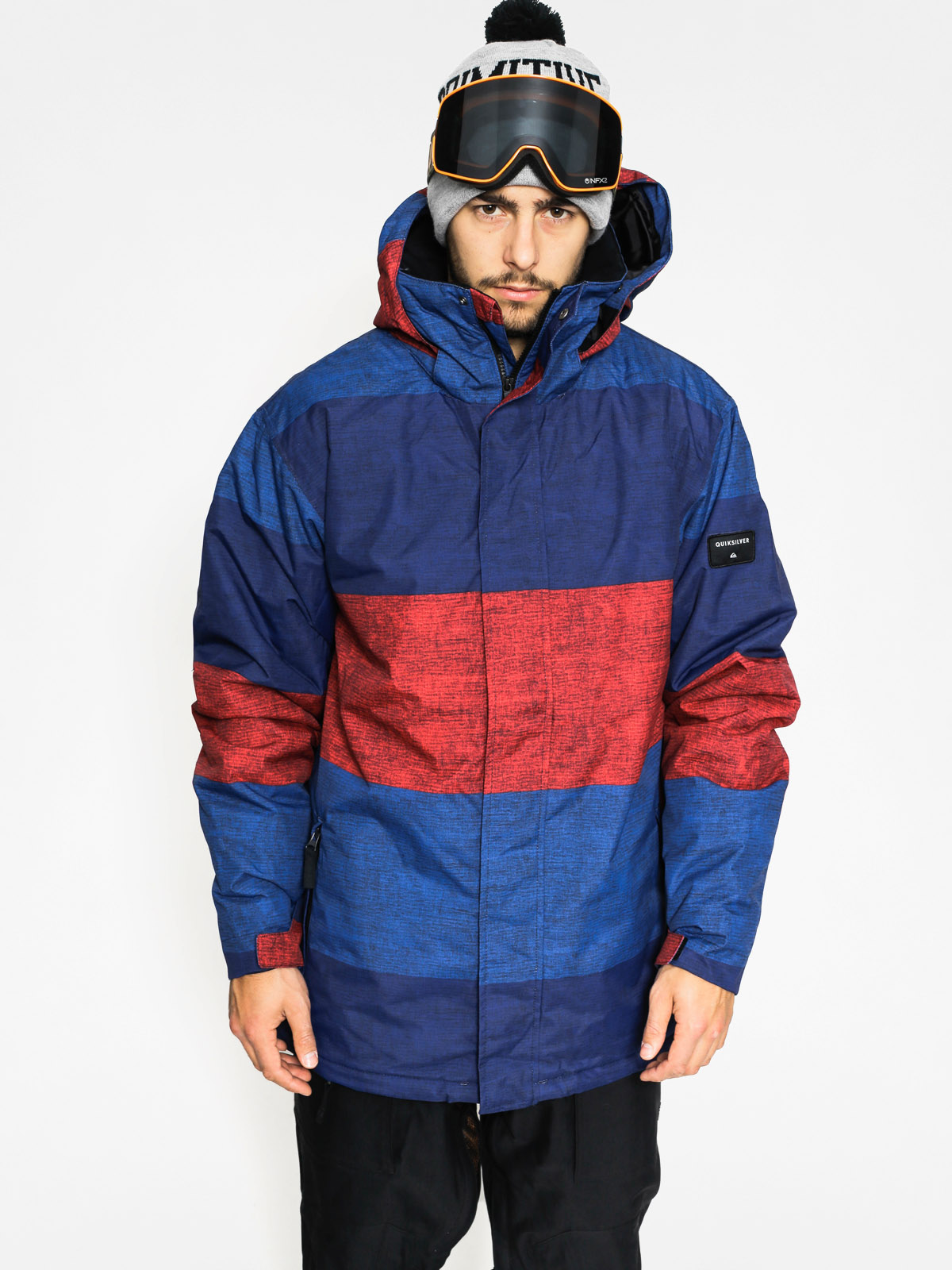 Pánská Snowboardová bunda Quiksilver Mission Print (burgundy/navy)