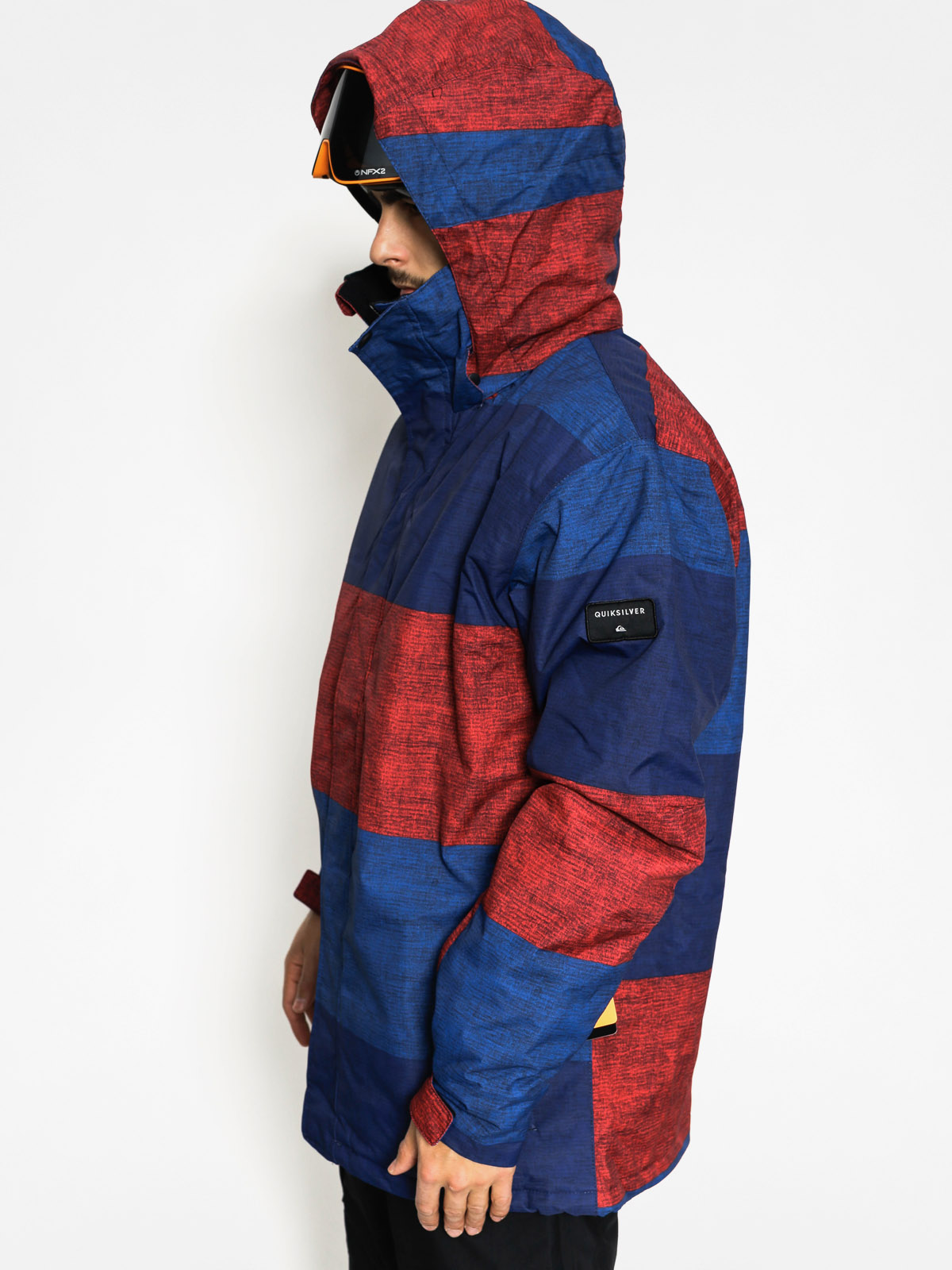 Pánská Snowboardová bunda Quiksilver Mission Print (burgundy/navy)