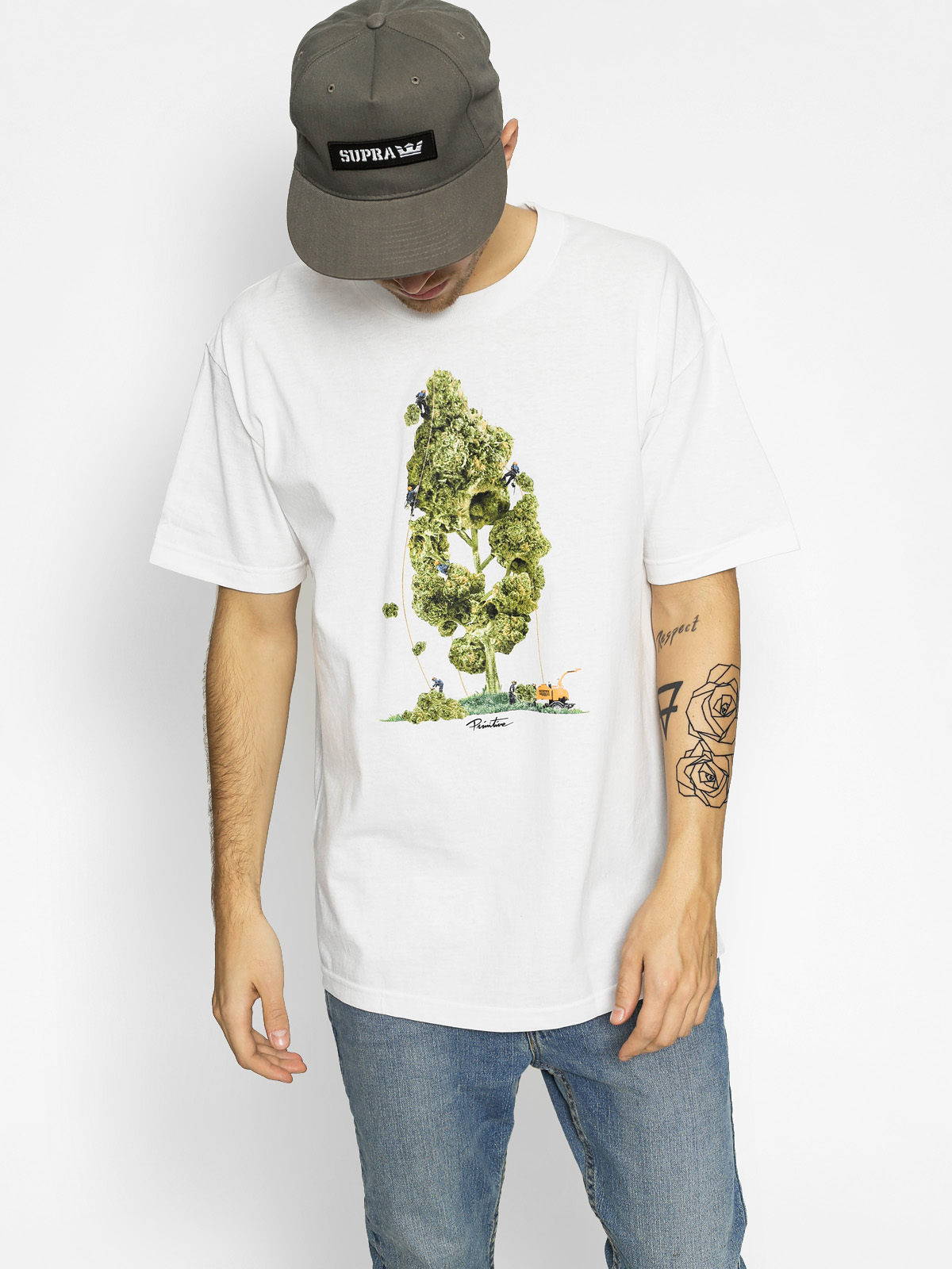 Primitive Tričko Tree Service (white)