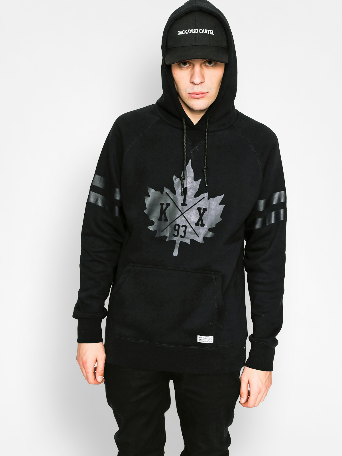 K1x Mikina s kapucí Leaf Crest HD (black/black)