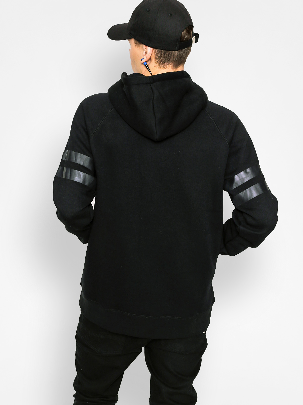 K1x Mikina s kapucí Leaf Crest HD (black/black)