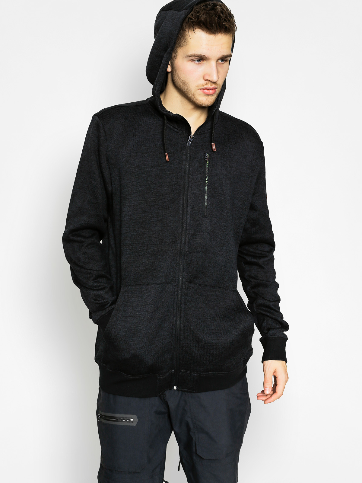 Mikina s kapucí Quiksilver Trapper ZHD (black)