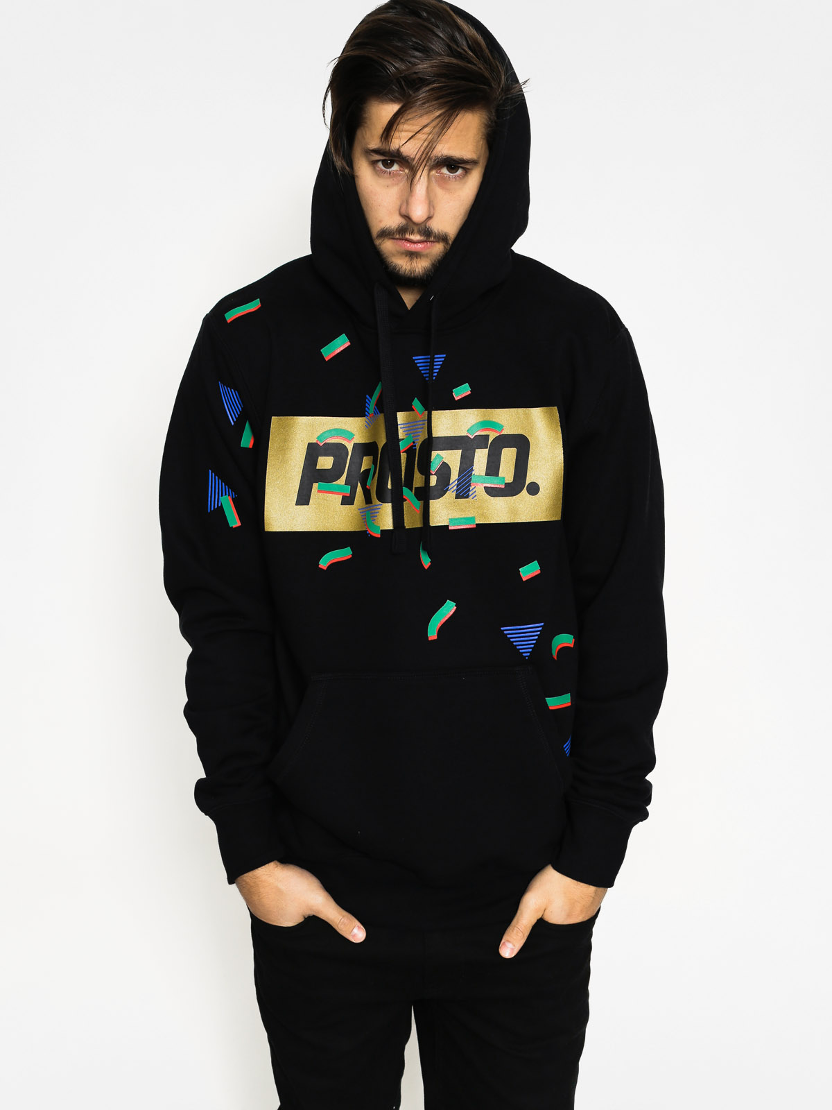 Mikina s kapucí Prosto Giani HD (black)