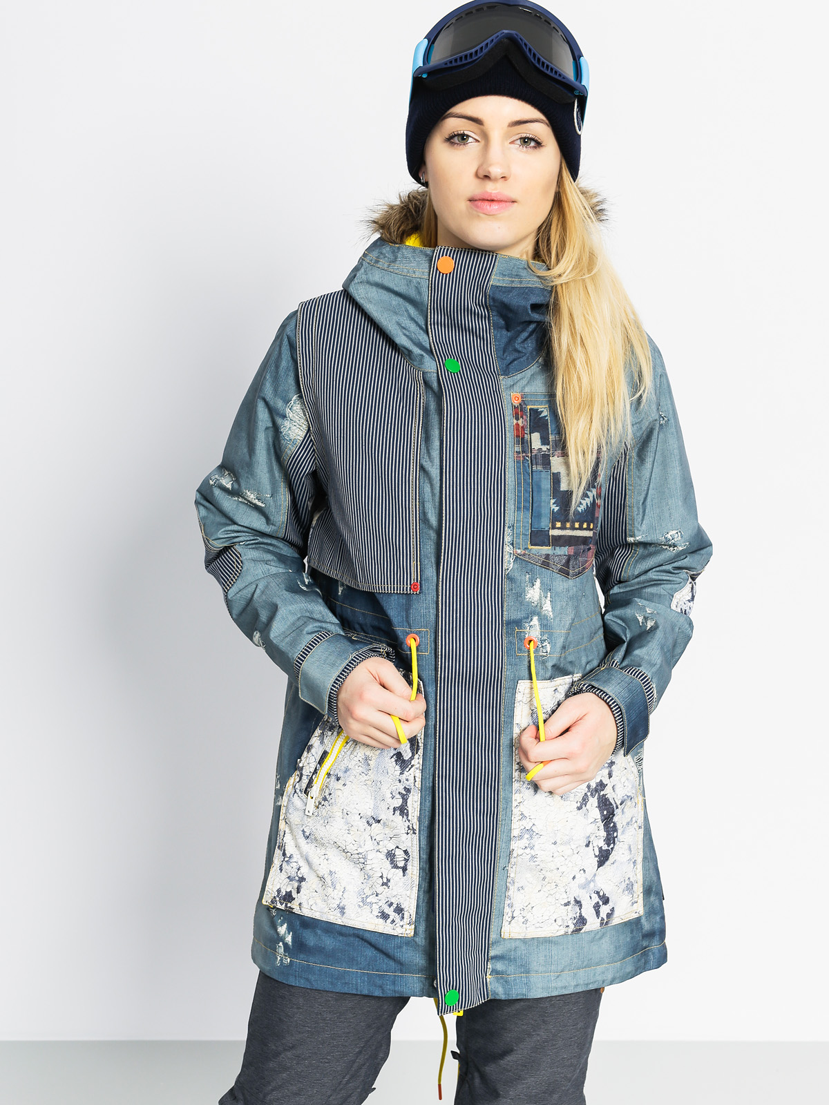 Dámská Burton Snowboardová bunda Lamb Riff Parka (denim print)