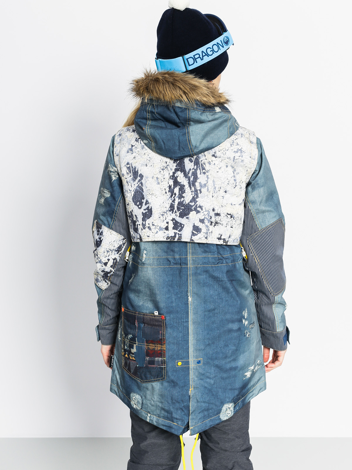 Dámská Burton Snowboardová bunda Lamb Riff Parka (denim print)