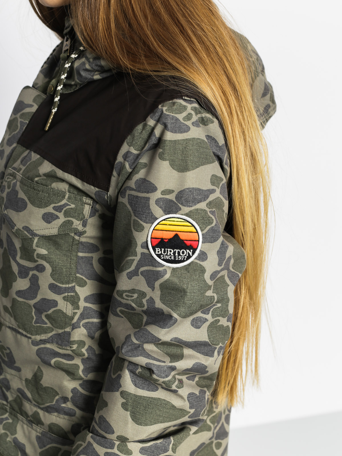 Dámská Snowboardová bunda Burton Fremont (petal camo/brn lthr)