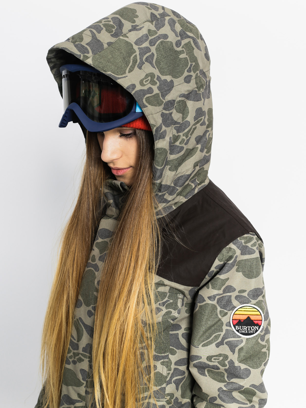 Dámská Snowboardová bunda Burton Fremont (petal camo/brn lthr)