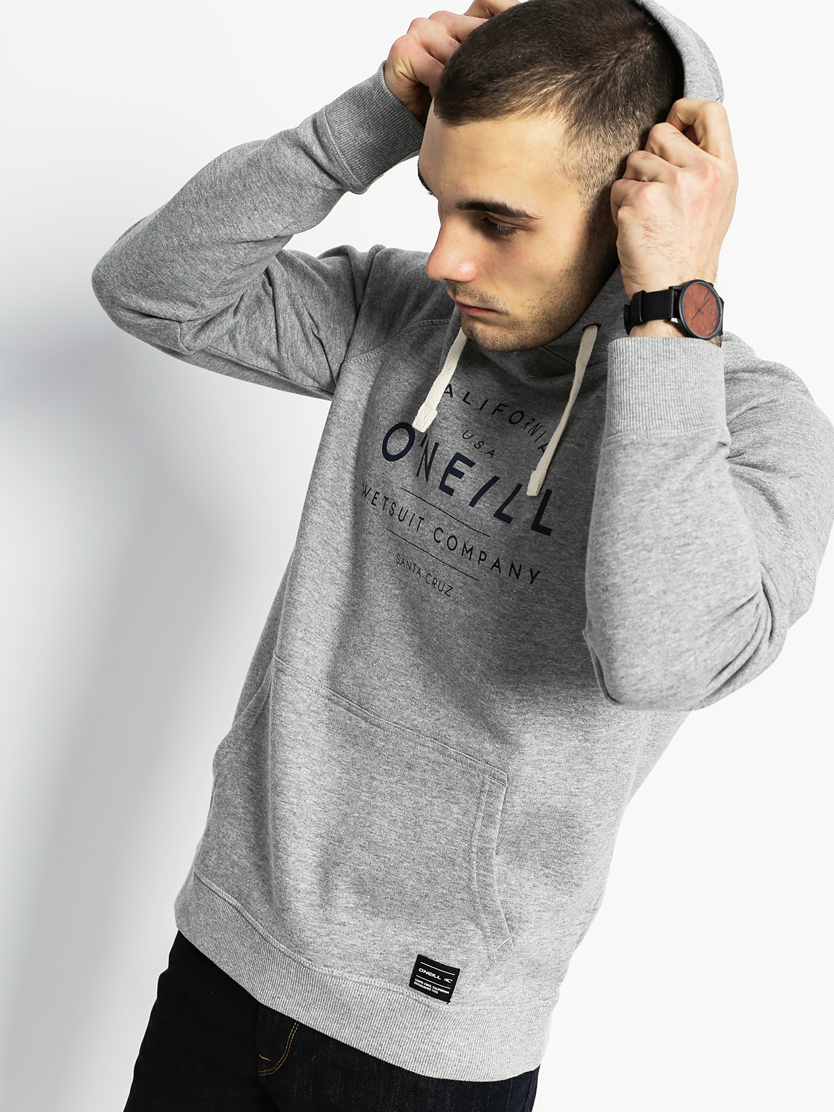 Mikina s kapucí O'Neill Jacks Base Graphic HD (silver melee)