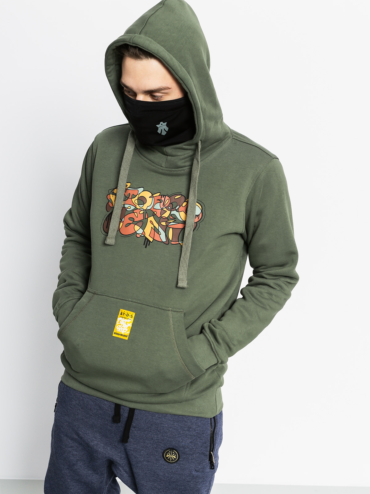 Mikina s kapucí Stoprocent Camuart HD (khaki)