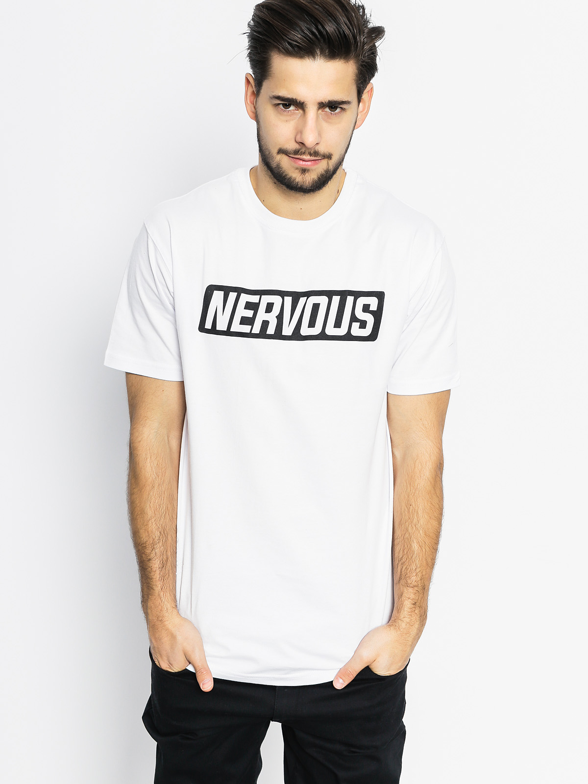 Tričko Nervous Back To (white)