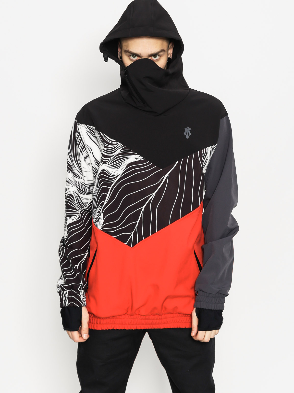 Pánská Snowboardová bunda Majesty Shadow Softshell (black/grey/red)