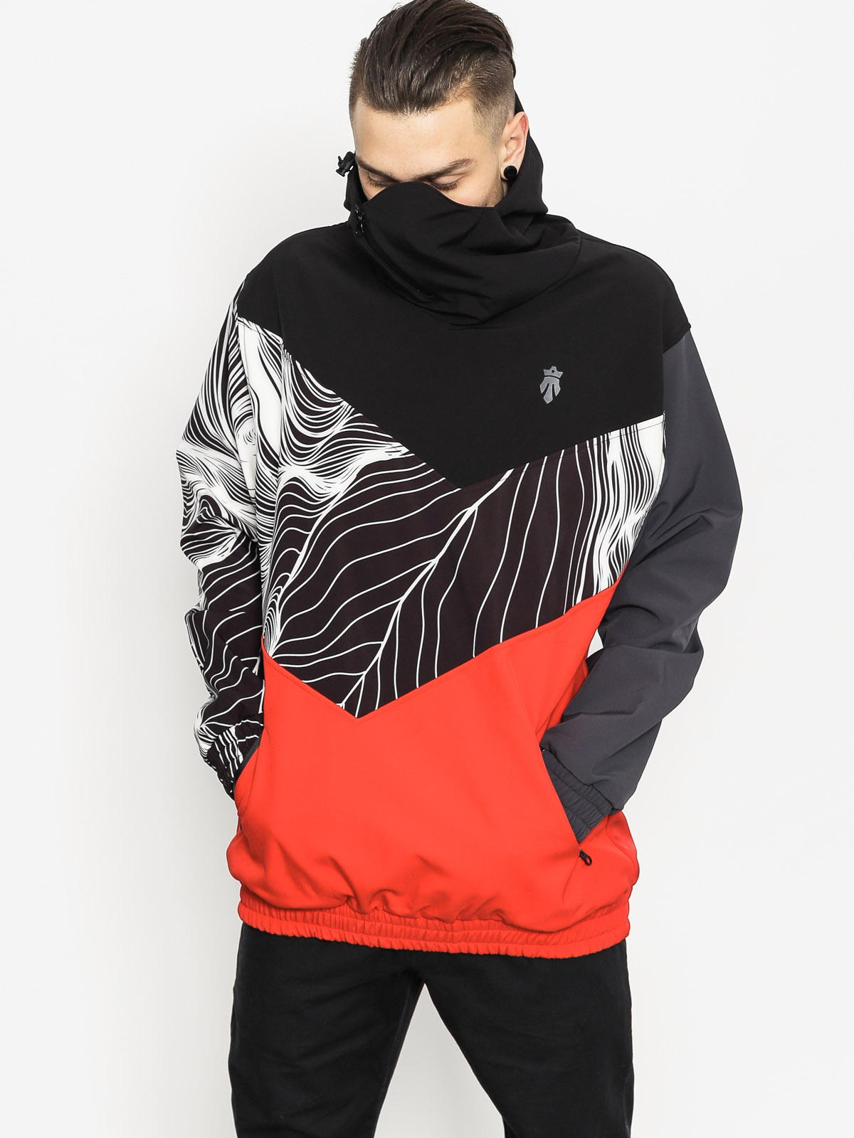 Pánská Snowboardová bunda Majesty Shadow Softshell (black/grey/red)