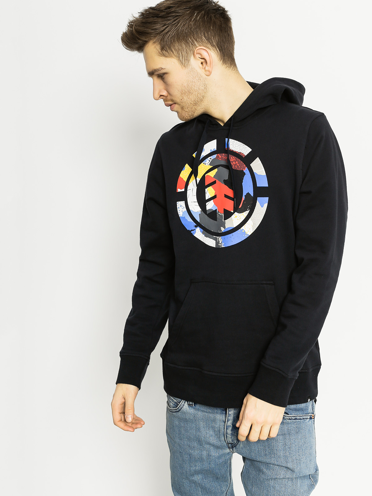 Mikina s kapucí Element Cut Out Icon HD (flint black)