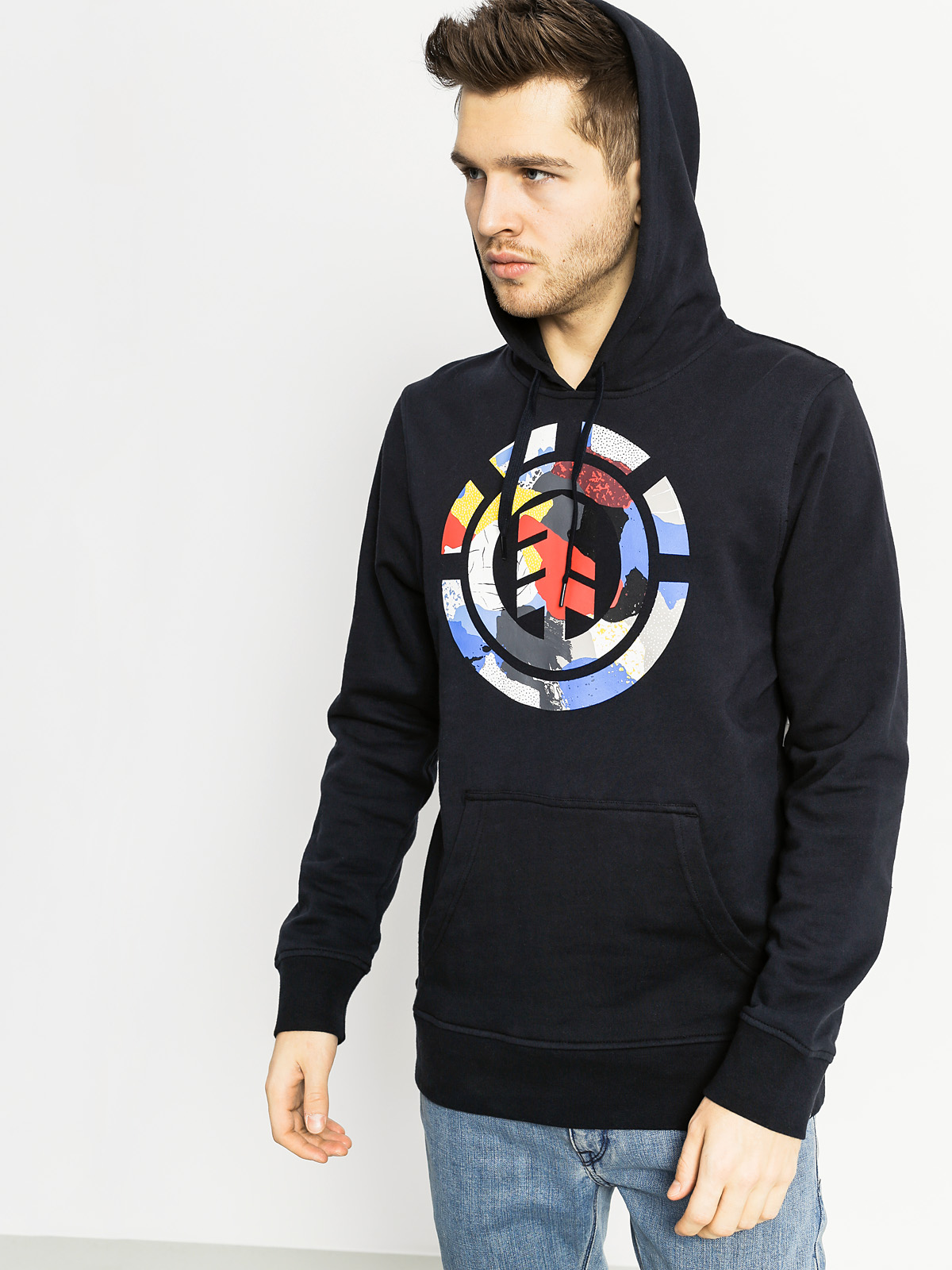 Mikina s kapucí Element Cut Out Icon HD (flint black)