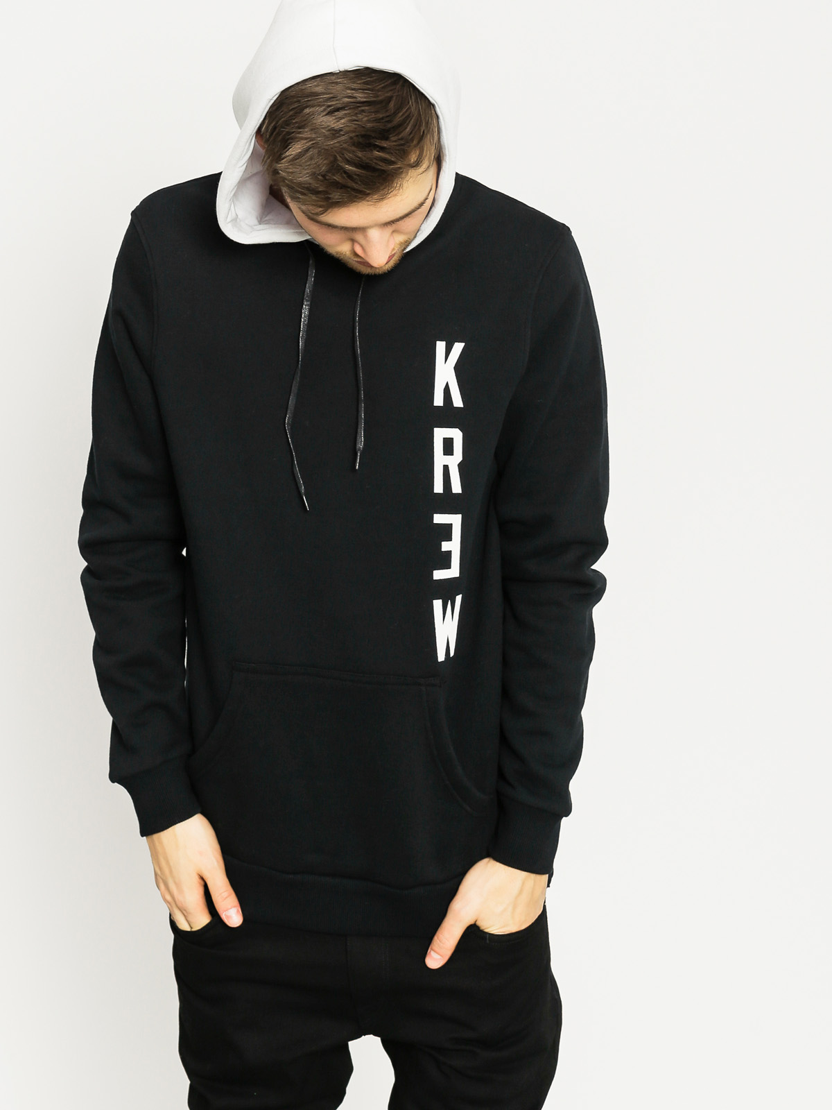 Mikina Kr3w Lockerdown (black/white)