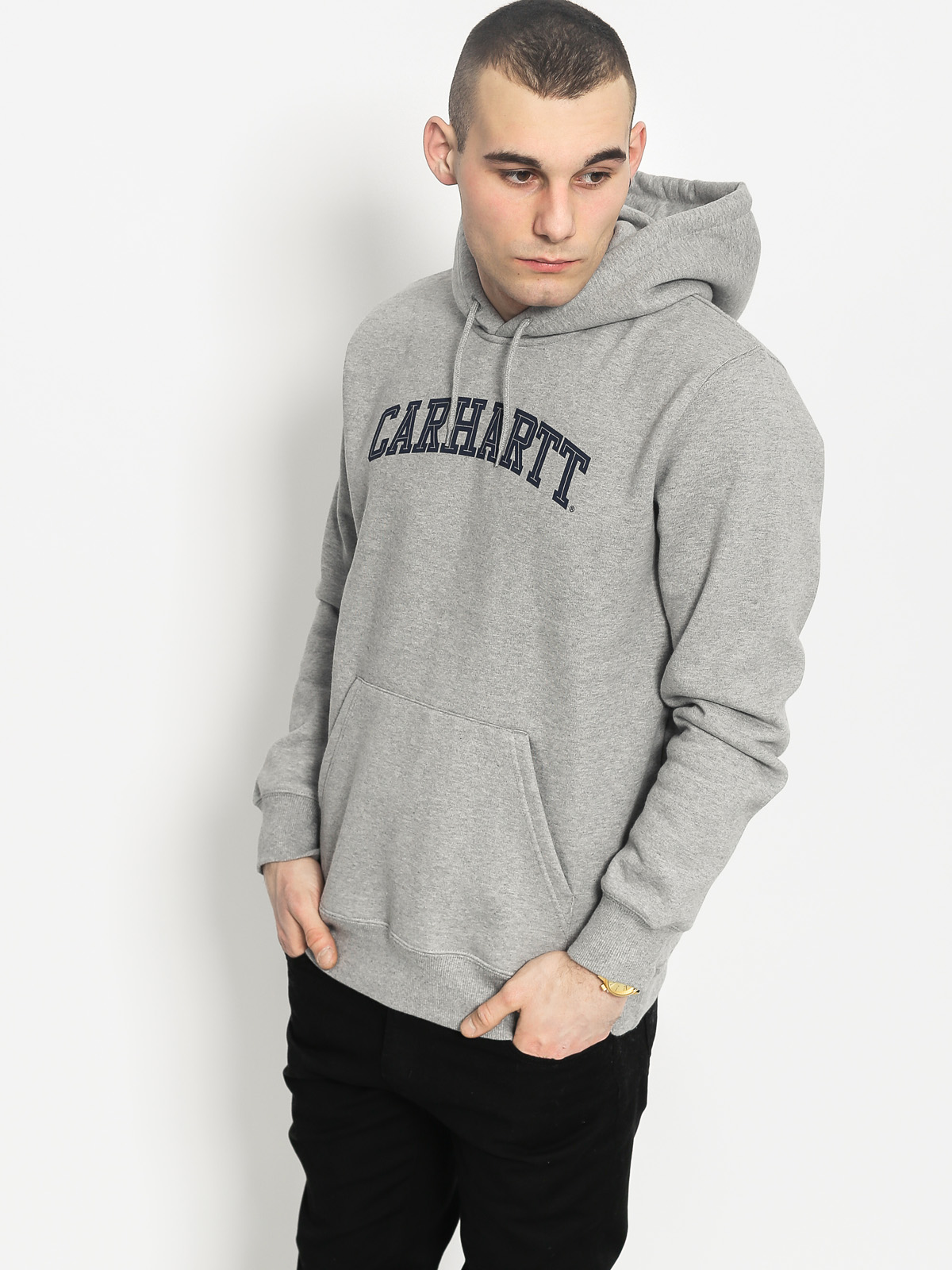 Mikina s kapucí Carhartt Yale Sweat HD (grey heather)