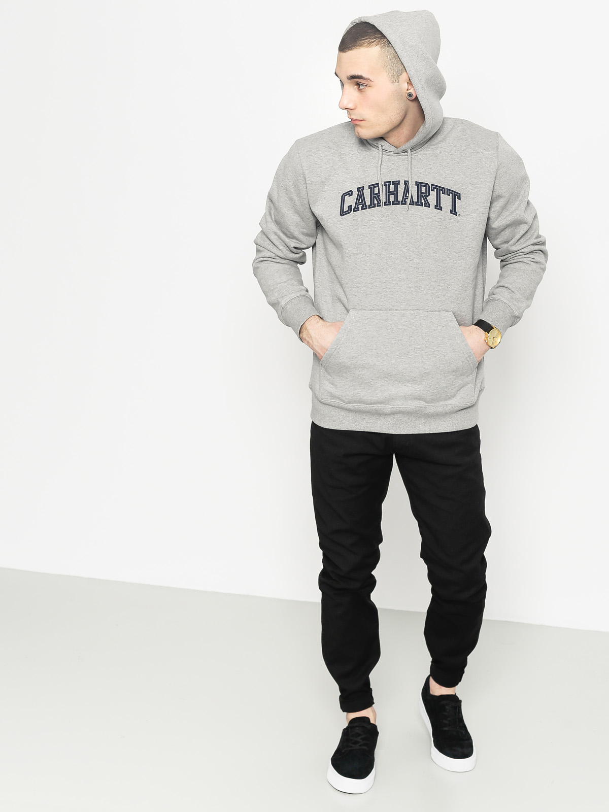 Mikina s kapucí Carhartt Yale Sweat HD (grey heather)