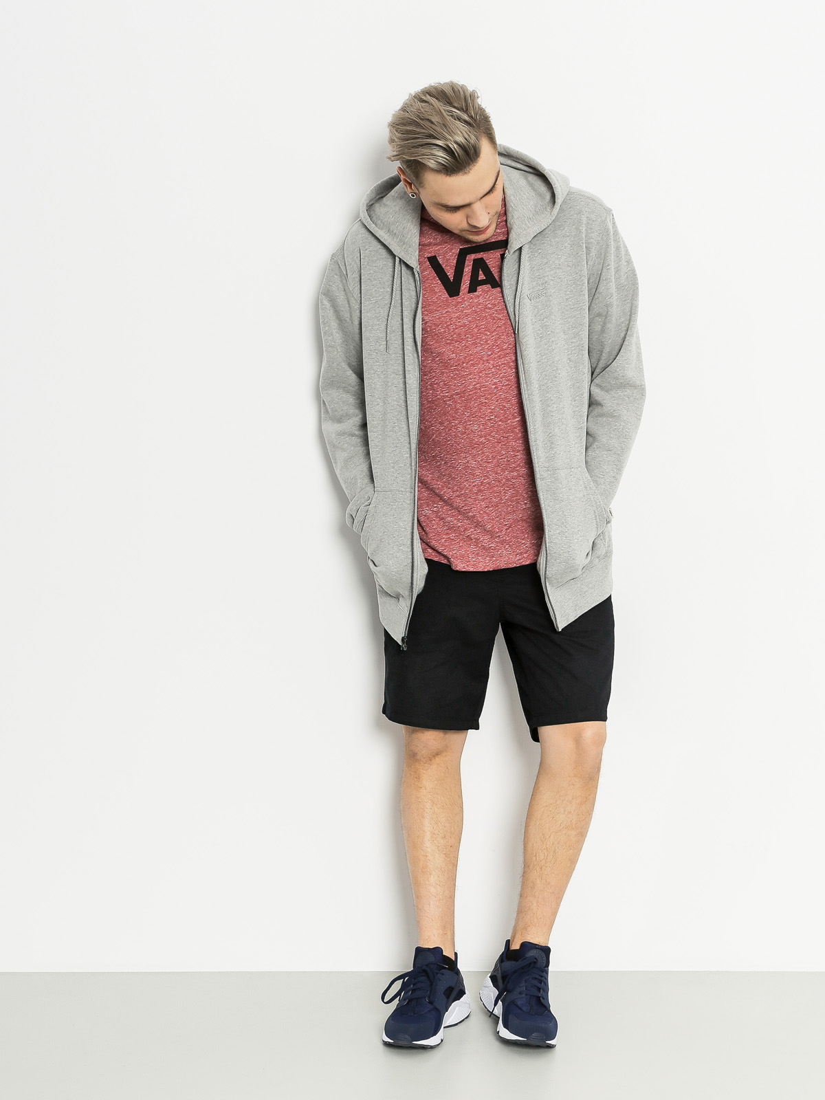 Mikina s kapucí Vans Core Basic ZHD (cement heather)