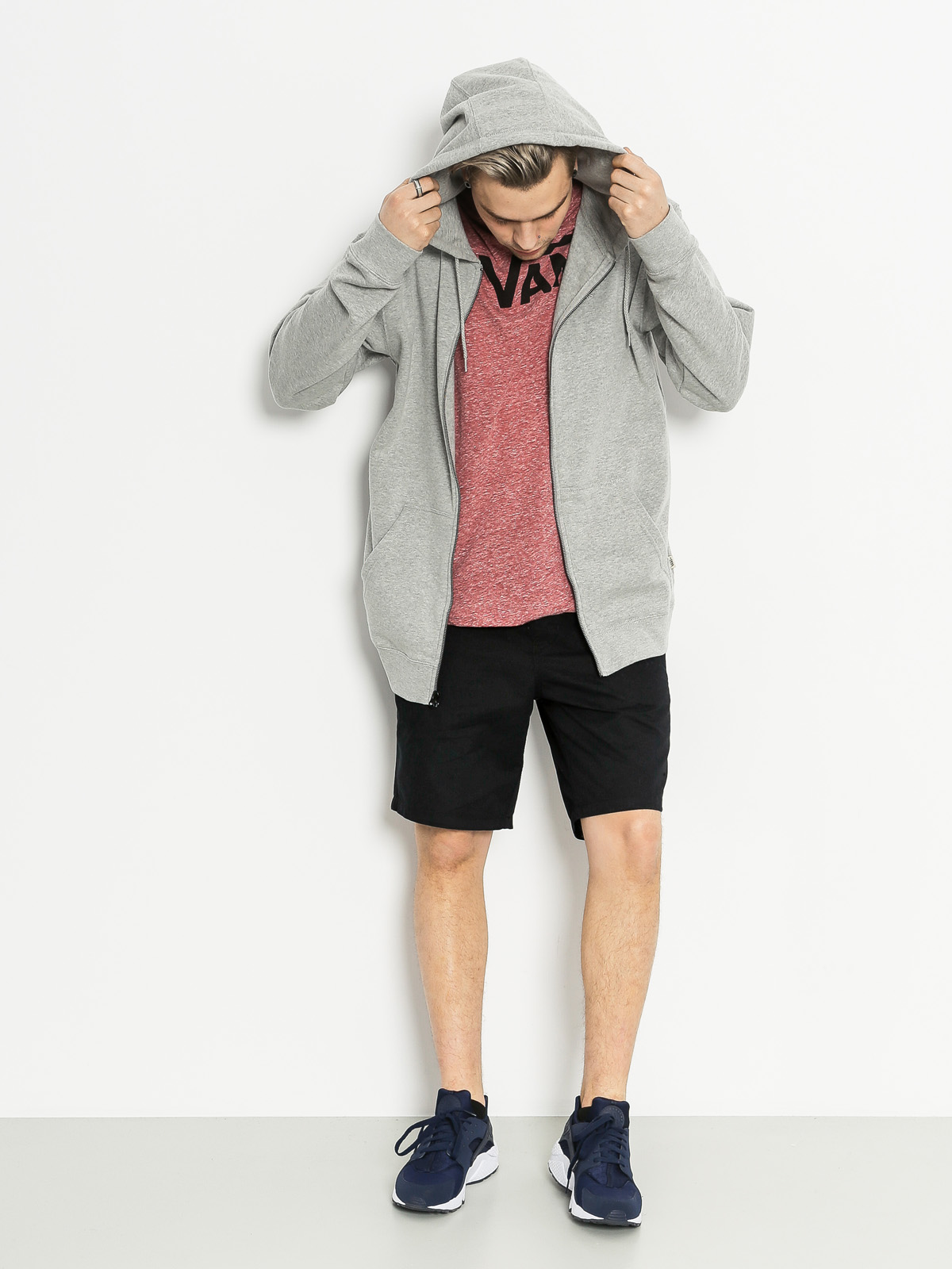 Mikina s kapucí Vans Core Basic ZHD (cement heather)