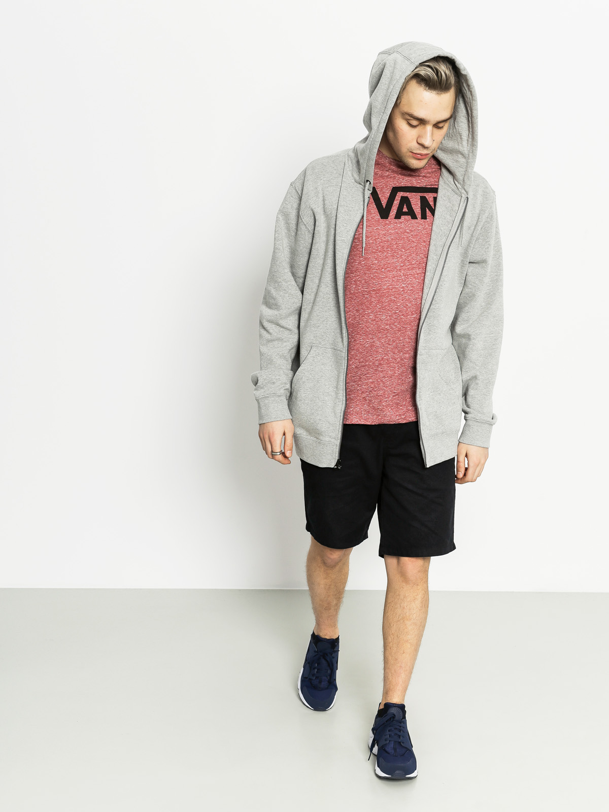 Mikina s kapucí Vans Core Basic ZHD (cement heather)