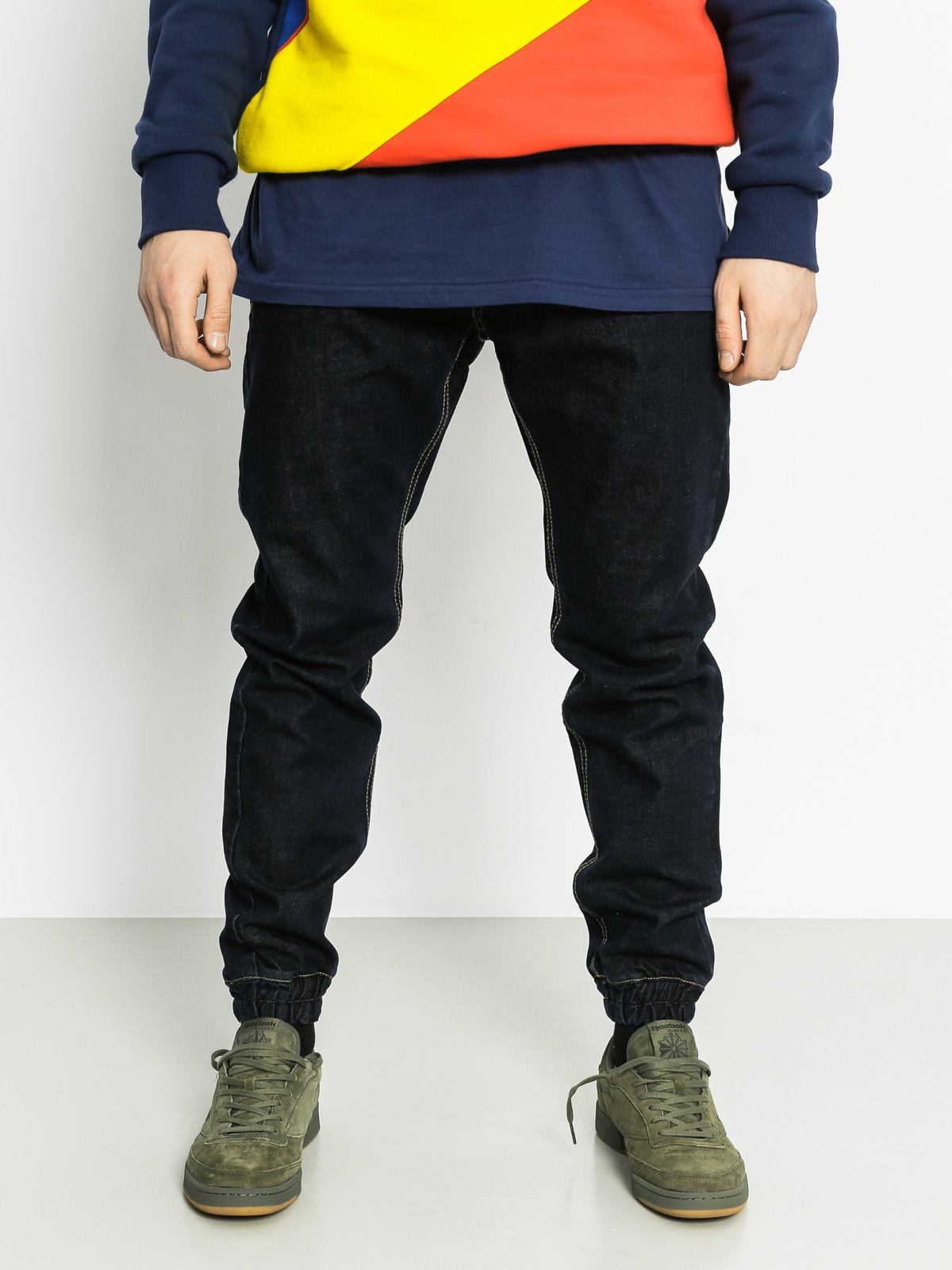 Kalhoty MassDnm Base Denim Jogger Sneaker Fit (dark navy)