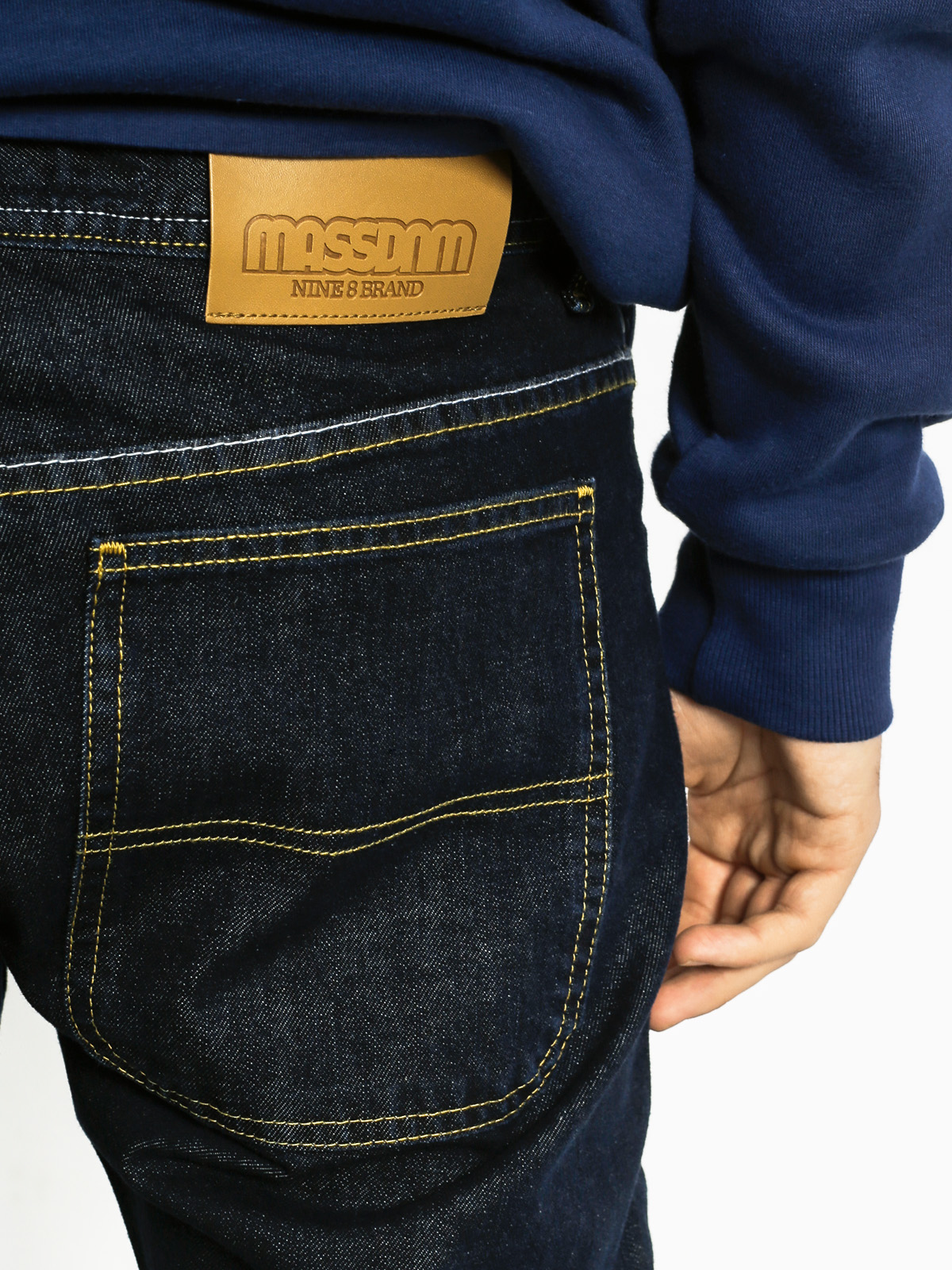 Kalhoty MassDnm Base Denim Jogger Sneaker Fit (dark navy)