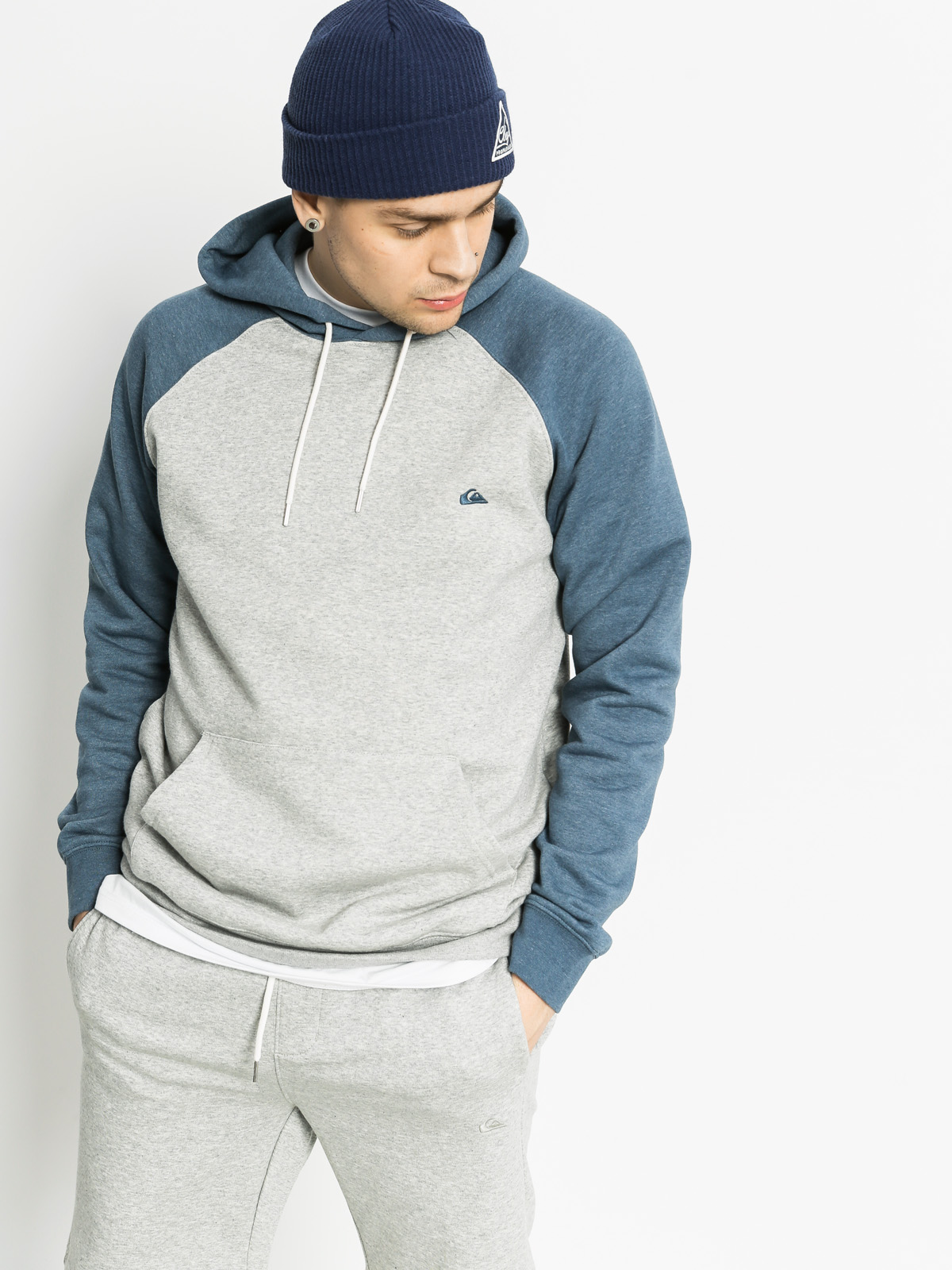 Mikina s kapucí Quiksilver Everyday HD (grey/navy)