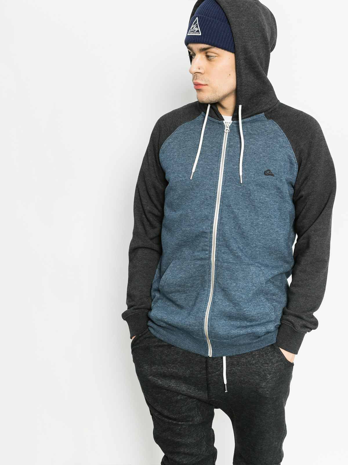 Mikina s kapucí Quiksilver Everyday ZHD (charcoal/navy)