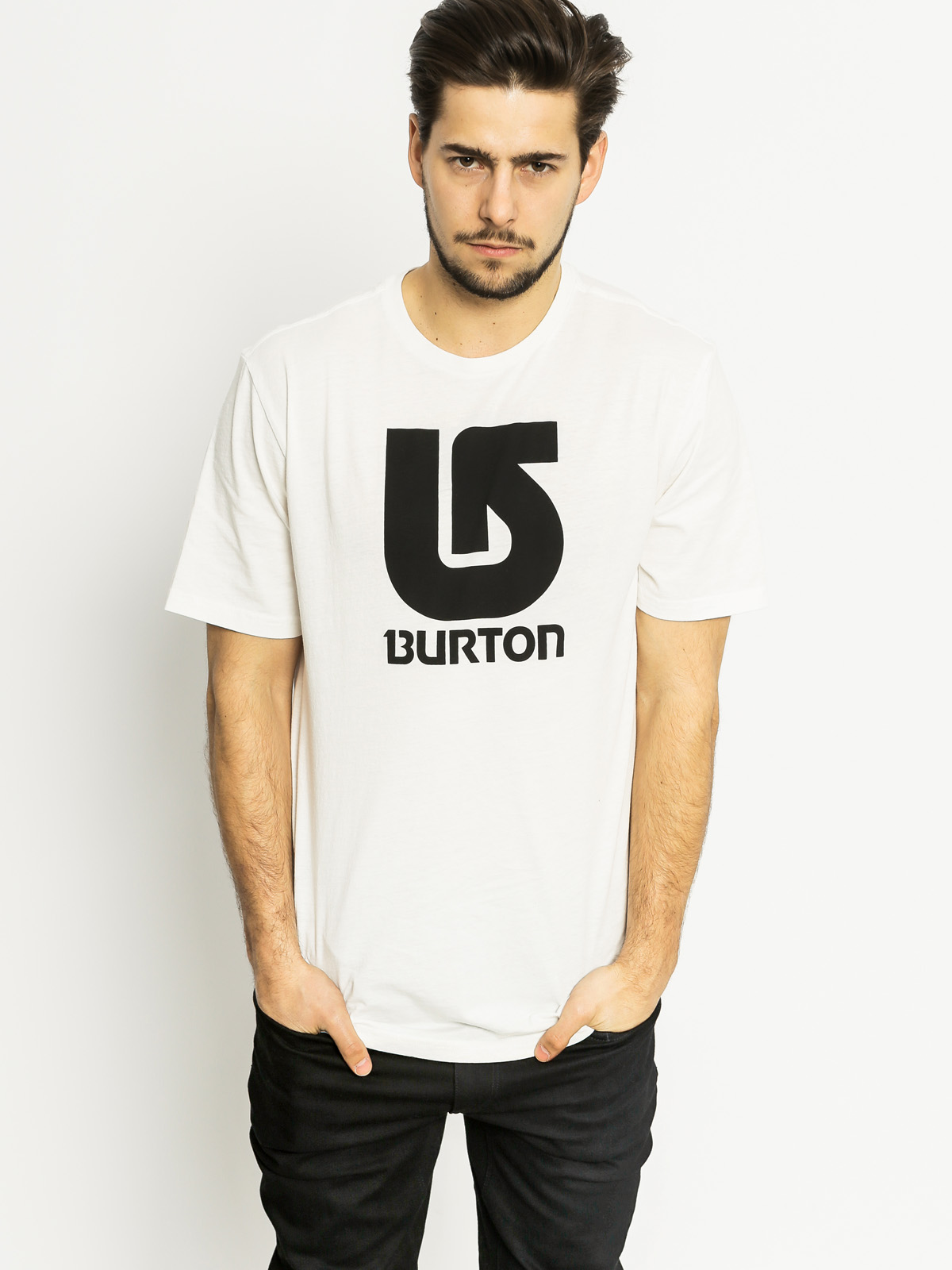 Tričko Burton Logo Vertical (stout white)
