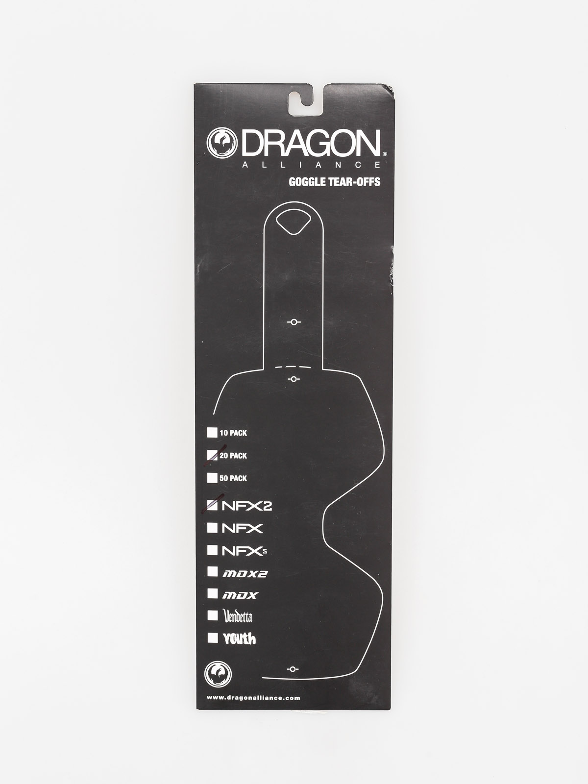 Dragon Szybka do gogli Zrywki NFX2 (tear off 20 pack)