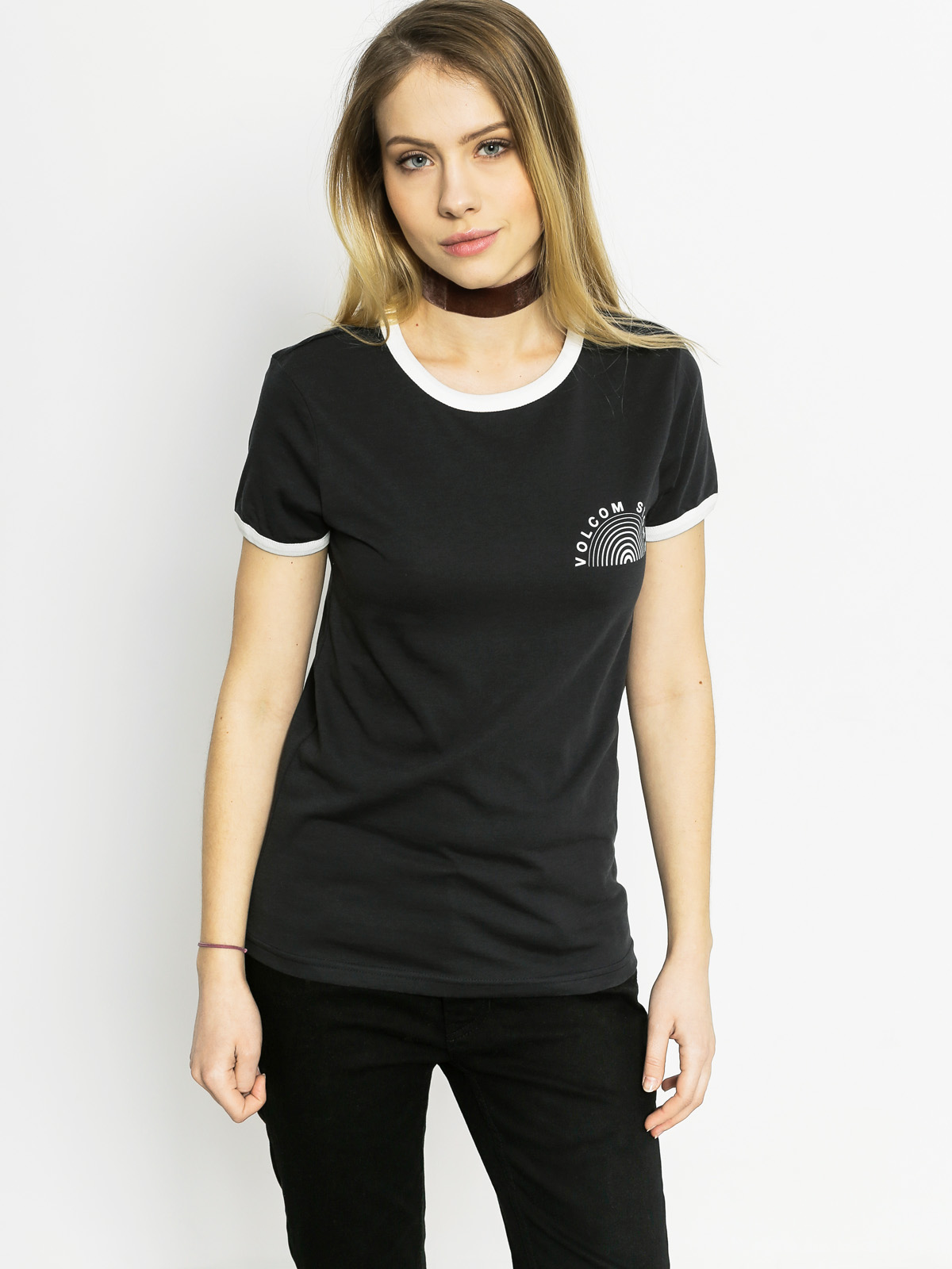 Tričko Volcom Speed Up Ringer Wmn (blk)