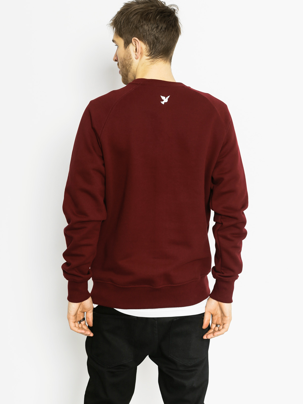Mikina Nervous Scratch Crew (maroon)