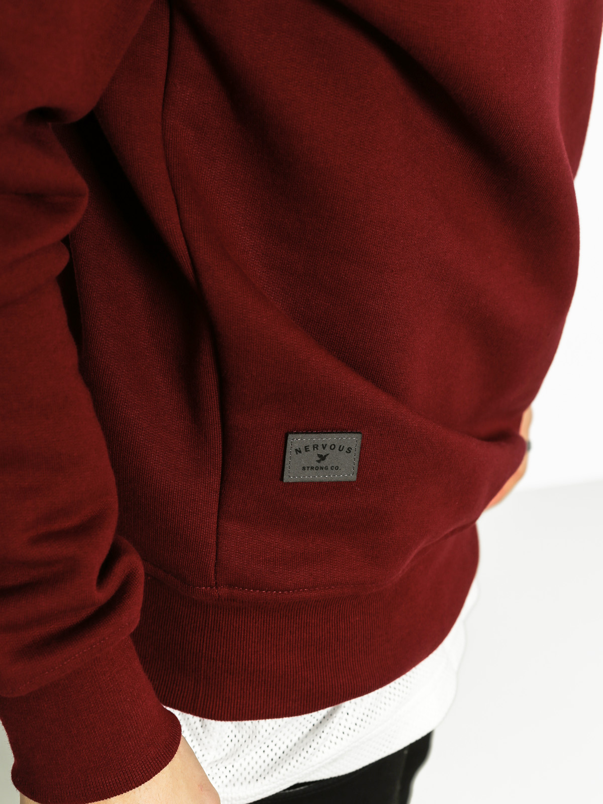 Mikina Nervous Scratch Crew (maroon)
