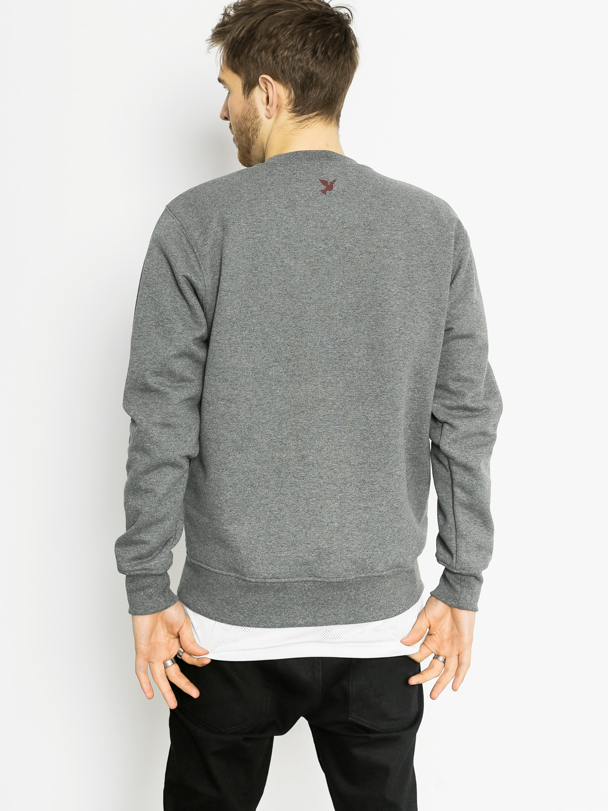 Mikina Nervous Classic Crew (grey/maroon)