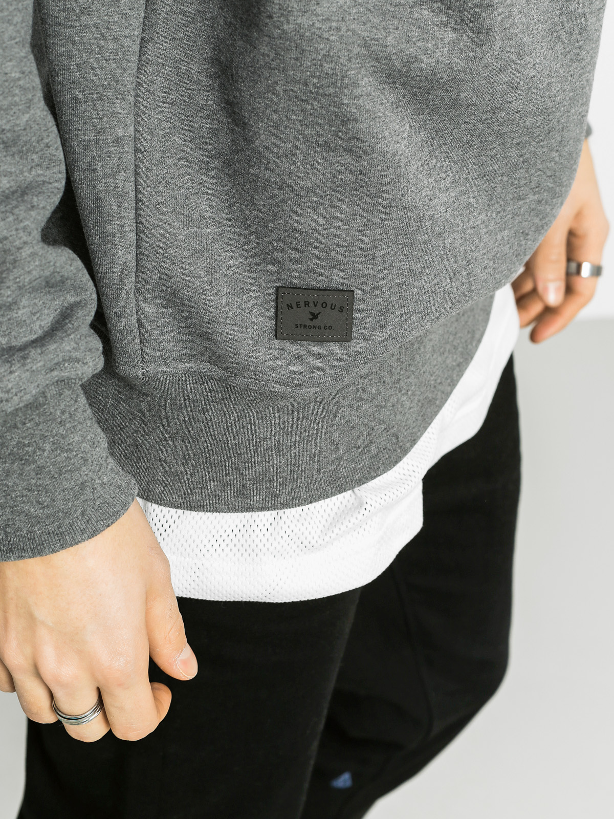 Mikina Nervous Classic Crew (grey/maroon)