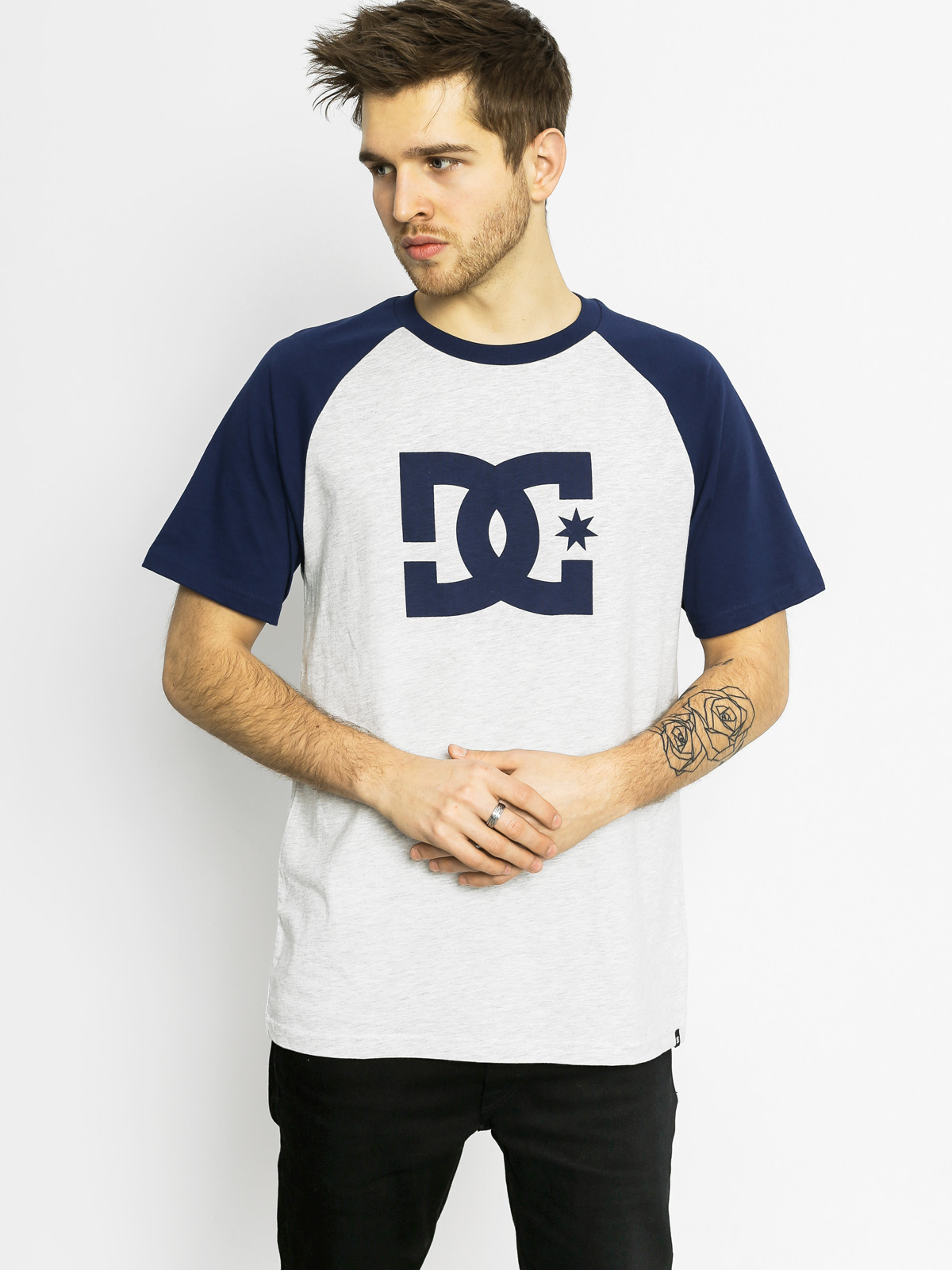 Tričko DC Star Raglan (grey heather/navy)