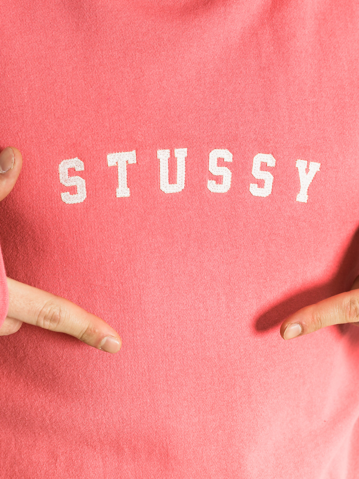 Mikina Stussy Felt App (dark pink)