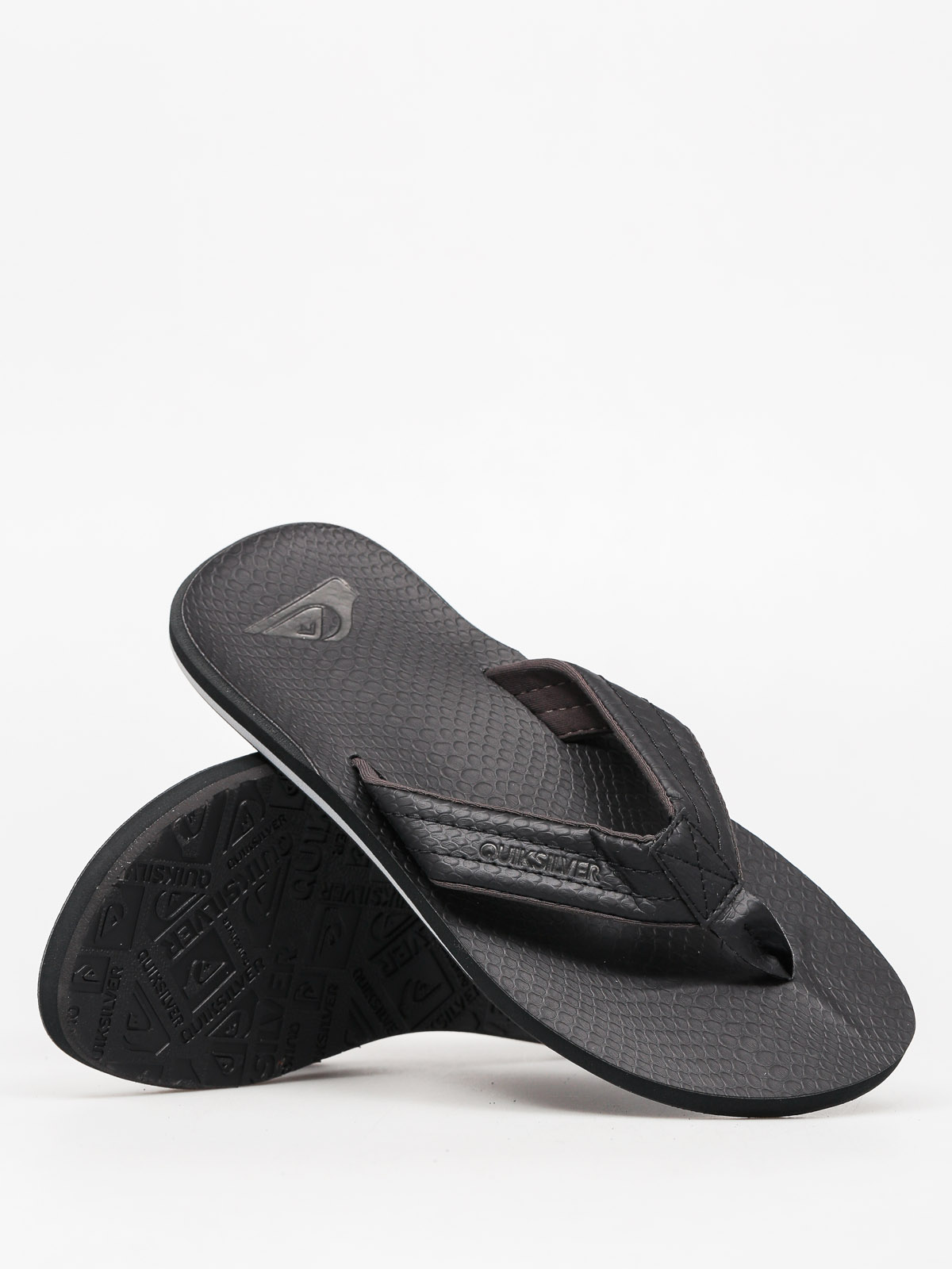 Plážovky Quiksilver Carver Nubuck (black/black/grey)